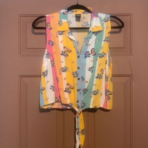 Lilo and stitch button up shirt sleeveless